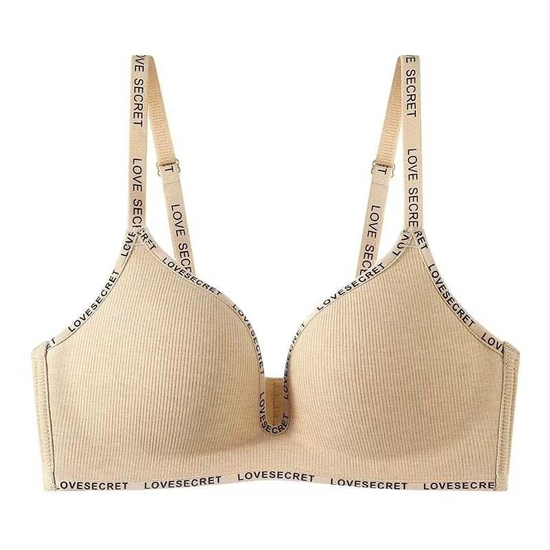 Sutien fără cusături pentru femei, efect push-up pentru sâni mici, cupă 3/4, cupă modelată din bumbac, material nylon, bretele reglabil