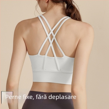 Sutien sport pentru femei – cupe complete, cupe subțiri modelate, material principal Nylon 77%, bretele fixe, pentru vară