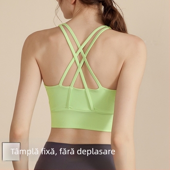 Sutien sport pentru femei – cupe complete, cupe subțiri modelate, material principal Nylon 77%, bretele fixe, pentru vară