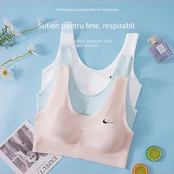 Sutien sport fără cusuri pentru tinere, cupe modelate, fără sârmă, respirabil și confortabil