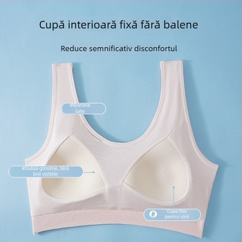 Sutien sport fără cusuri pentru tinere, cupe modelate, fără sârmă, respirabil și confortabil