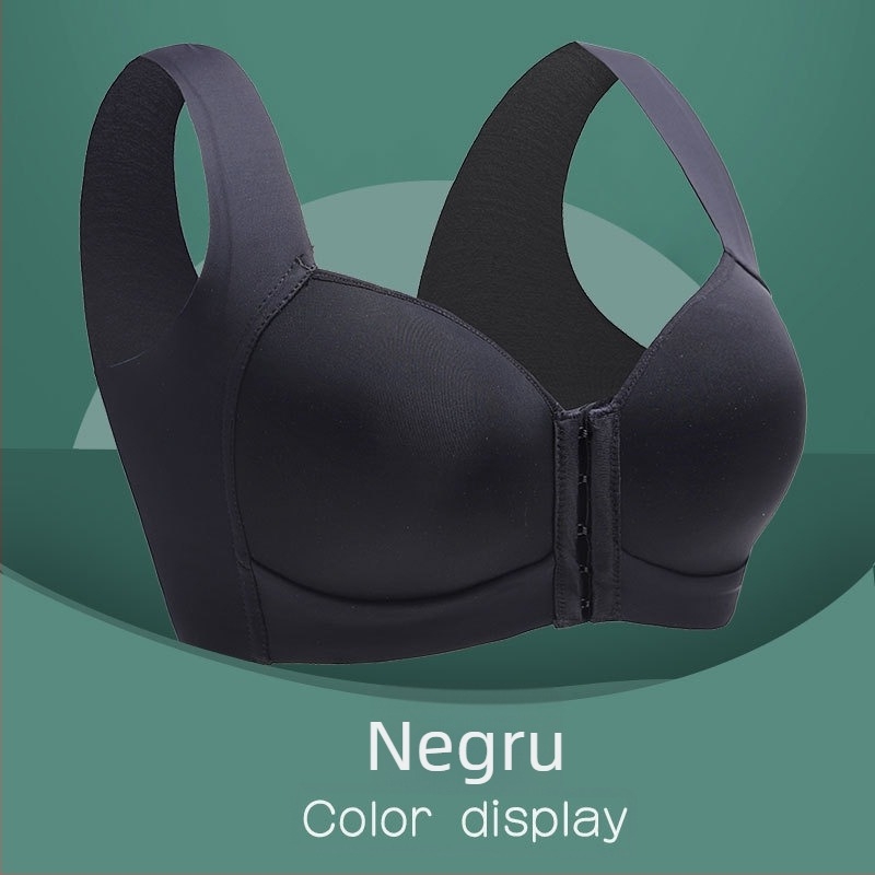 Sutien cu închidere frontală, suport lateral și adunare a sânilor; cupe subțiri, turnate; material din nailon cu căptușeală 30–50% spandex