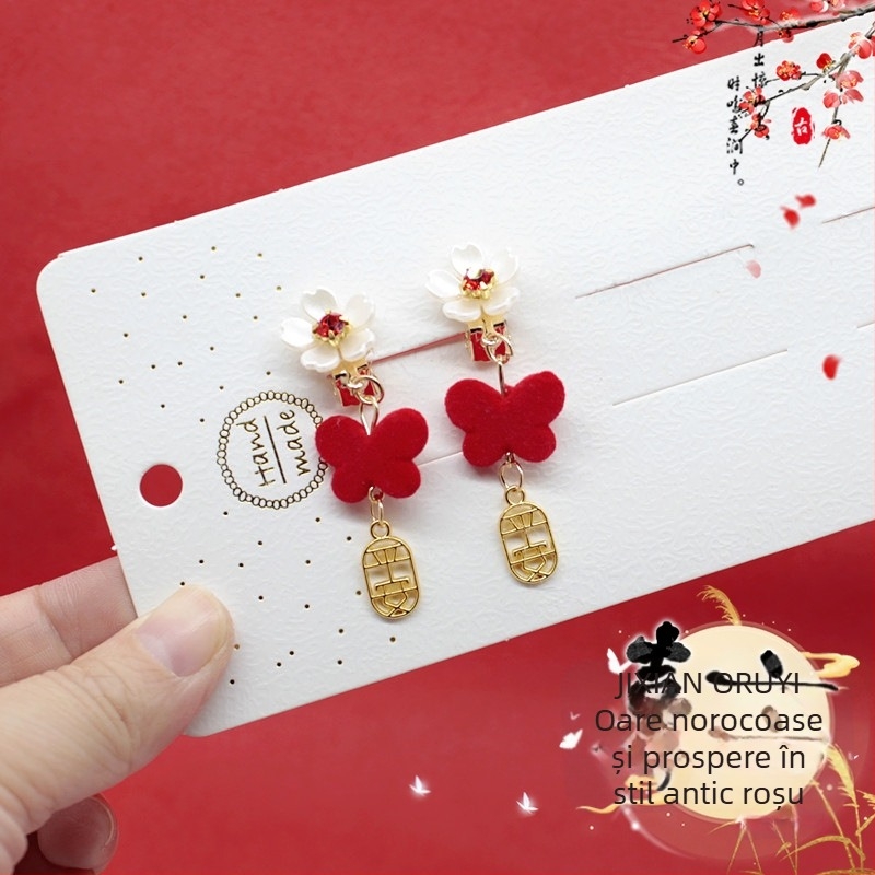 Clips de urechi cu ciucuri, stil etnic pentru copii, seria Prințesa, accent de cristal, ambalare independentă