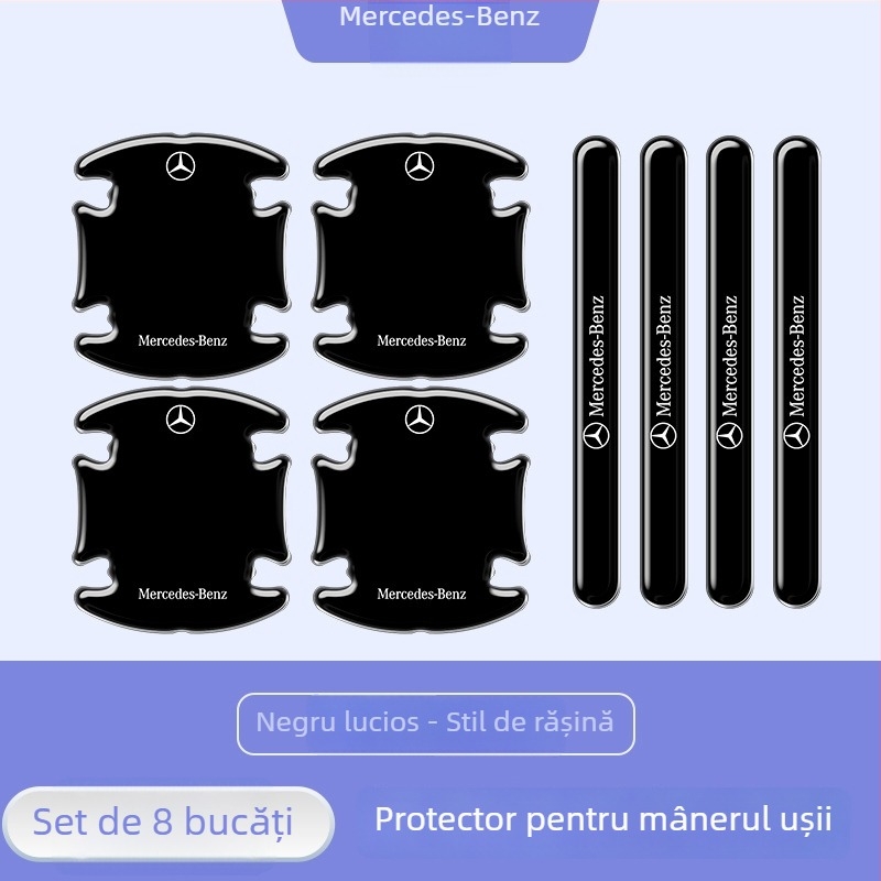 Bandă anti-coliziune pentru mâner universal de ușă, protecție de margine autoadezivă, protecție împotriva zgârieturilor