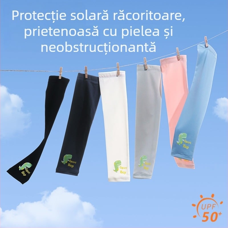 Manșete de protecție pentru copii din mătase de gheață, subțiri și respirabile, pentru vară