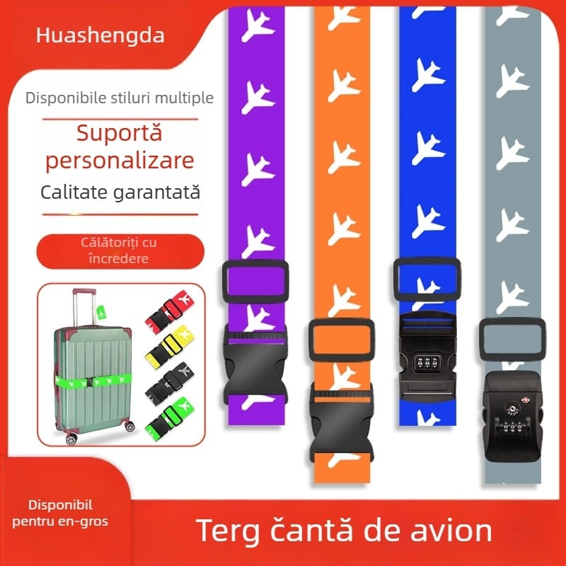 Bretea de bagaj din poliester cu încuietoare cu combinație TSA și protecție împotriva furtului