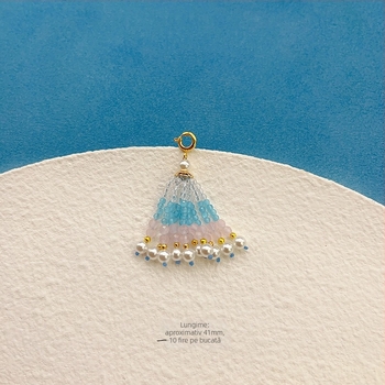 Accesoriu DIY pentru bijuterii cu pandantiv din piatră ochi de pisică, tricotat manual, origine Guangzhou, primăvara 2025.