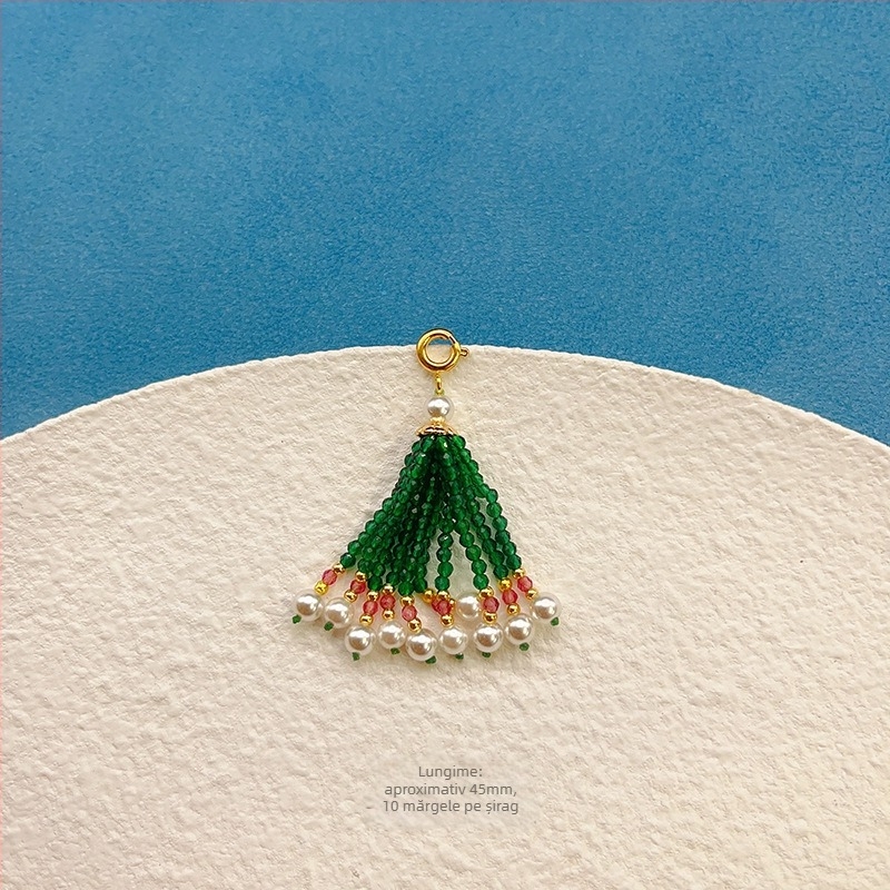 Accesoriu DIY pentru bijuterii cu pandantiv din piatră ochi de pisică, tricotat manual, origine Guangzhou, primăvara 2025.