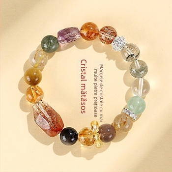 Brățară cu cristale naturale din mărgele, pentru femei, realizată manual, accesoriu de mână la modă