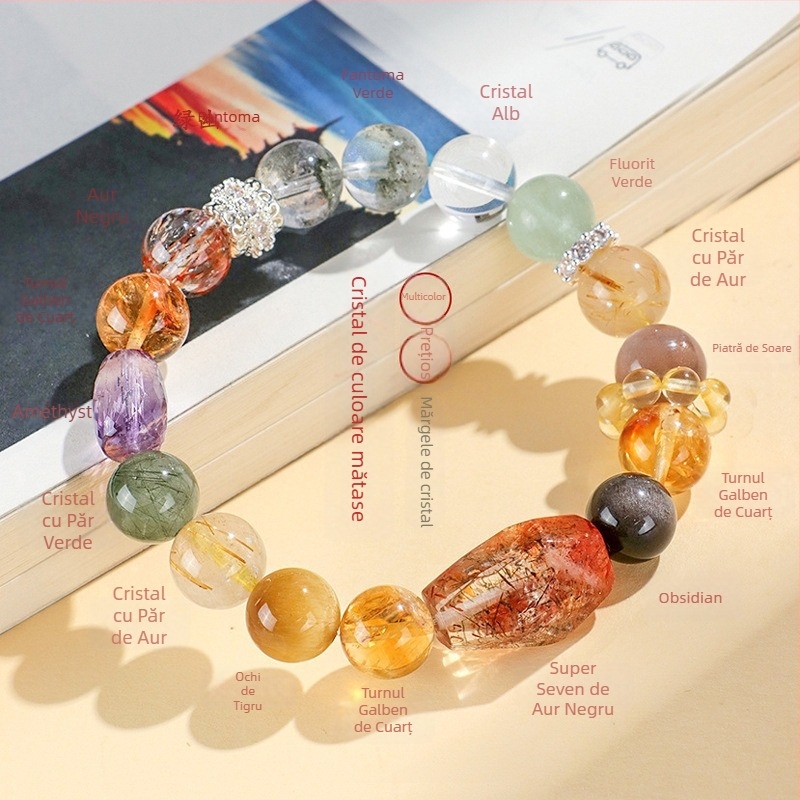 Brățară cu cristale naturale din mărgele, pentru femei, realizată manual, accesoriu de mână la modă