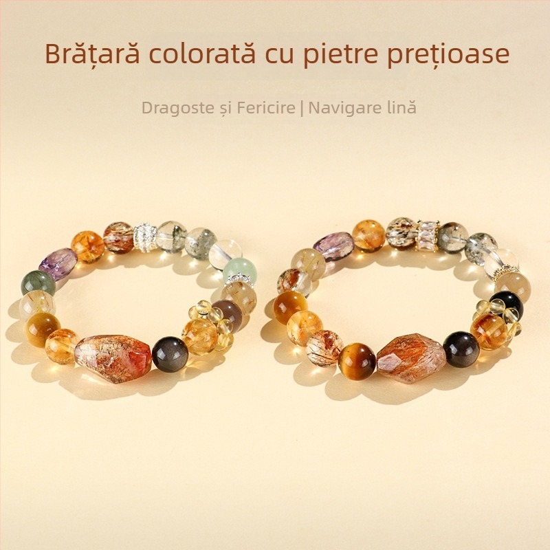 Brățară cu cristale naturale din mărgele, pentru femei, realizată manual, accesoriu de mână la modă