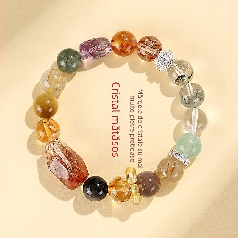 Brățară cu cristale naturale din mărgele, pentru femei, realizată manual, accesoriu de mână la modă