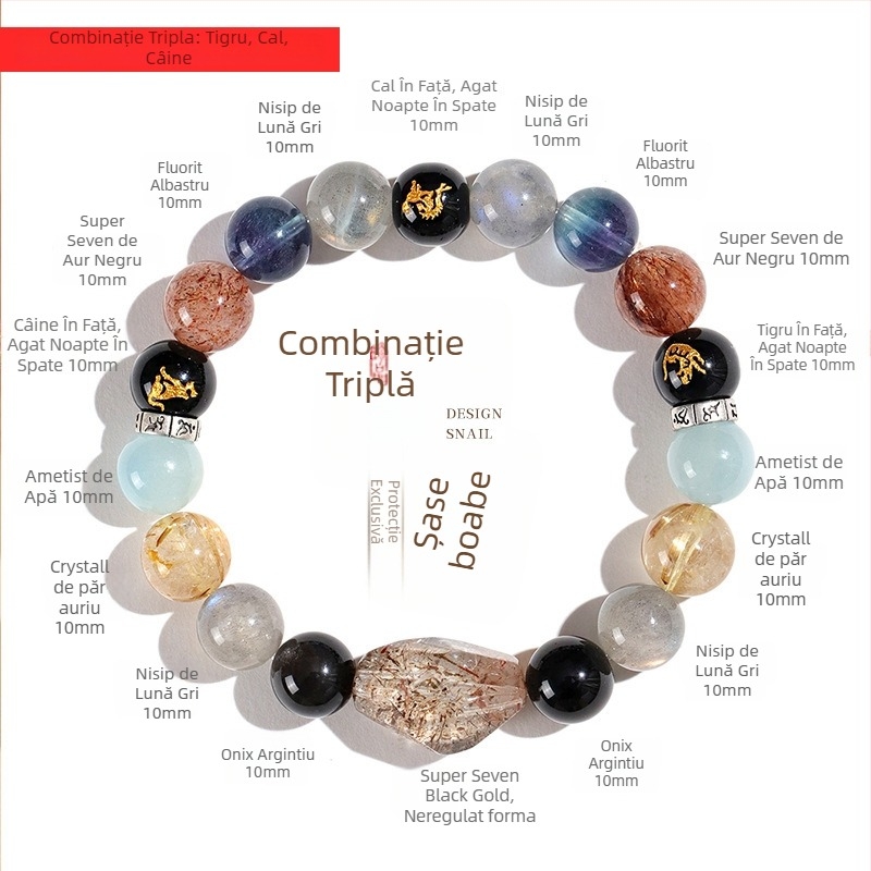 Brățară cu cristale naturale din mărgele, pentru femei, realizată manual, accesoriu de mână la modă