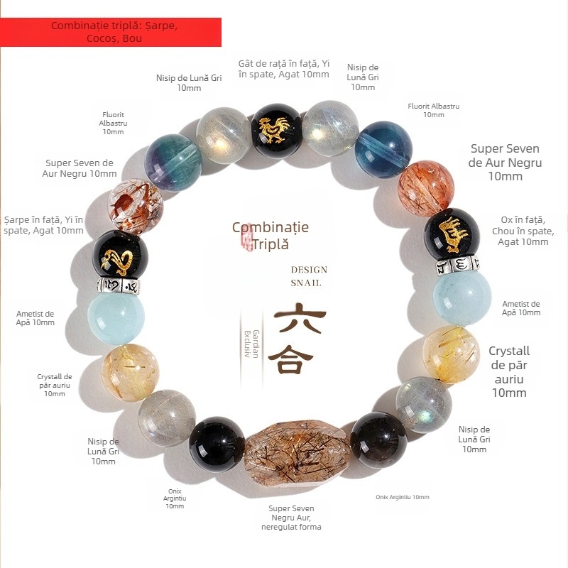 Brățară cu cristale naturale din mărgele, pentru femei, realizată manual, accesoriu de mână la modă