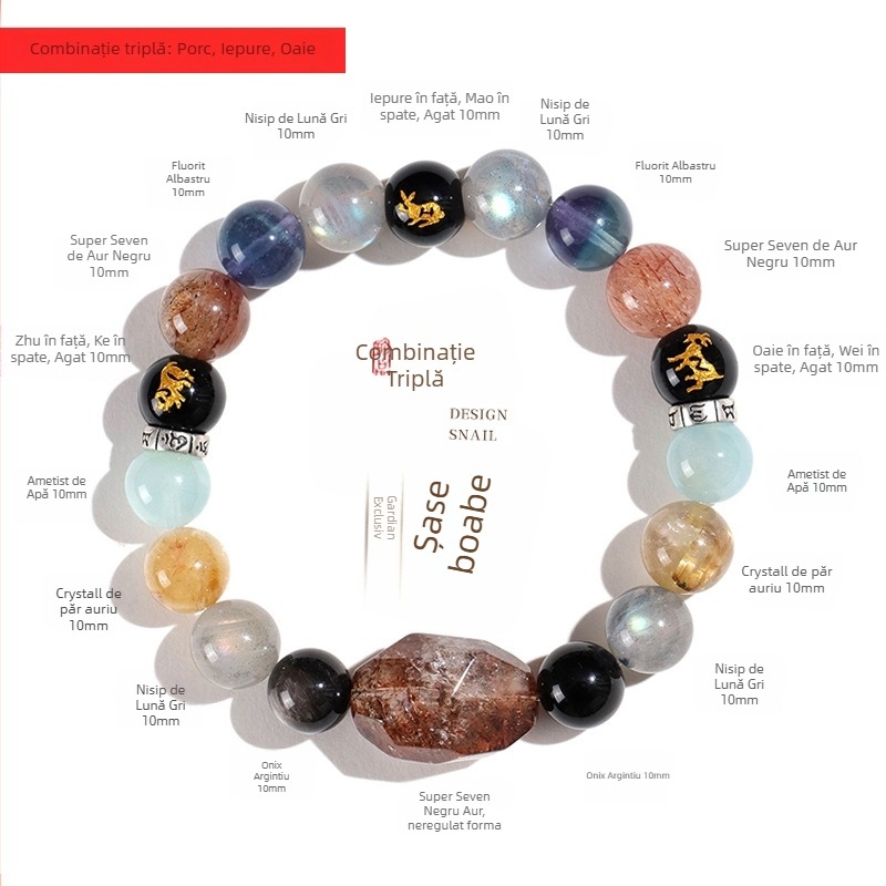 Brățară cu cristale naturale din mărgele, pentru femei, realizată manual, accesoriu de mână la modă