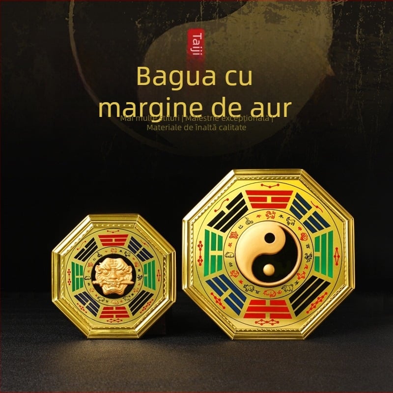 Pandant Bagua Tai Chi cu cap de tigru - Material: lemn și folie de aluminiu; Categorie: Bagua; Religios: taoist; Greutate netă: 0.14 kg; Brand: Jinlun Craftsmanship