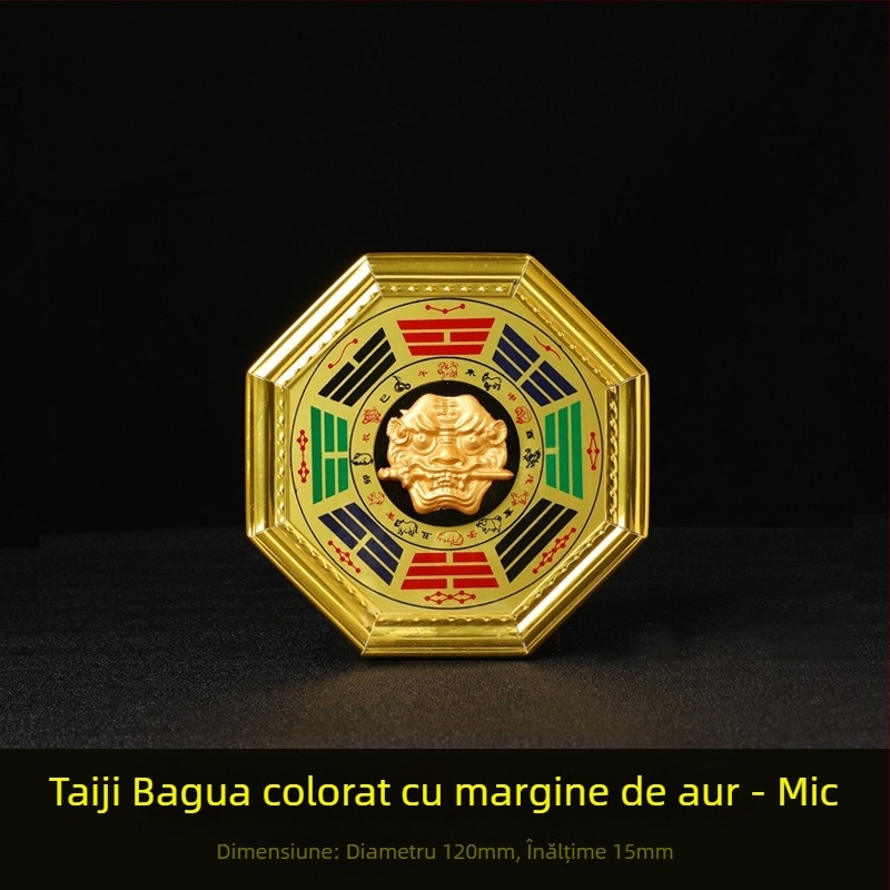 Pandant Bagua Tai Chi cu cap de tigru - Material: lemn și folie de aluminiu; Categorie: Bagua; Religios: taoist; Greutate netă: 0.14 kg; Brand: Jinlun Craftsmanship