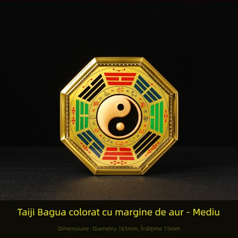 Pandant Bagua Tai Chi cu cap de tigru - Material: lemn și folie de aluminiu; Categorie: Bagua; Religios: taoist; Greutate netă: 0.14 kg; Brand: Jinlun Craftsmanship