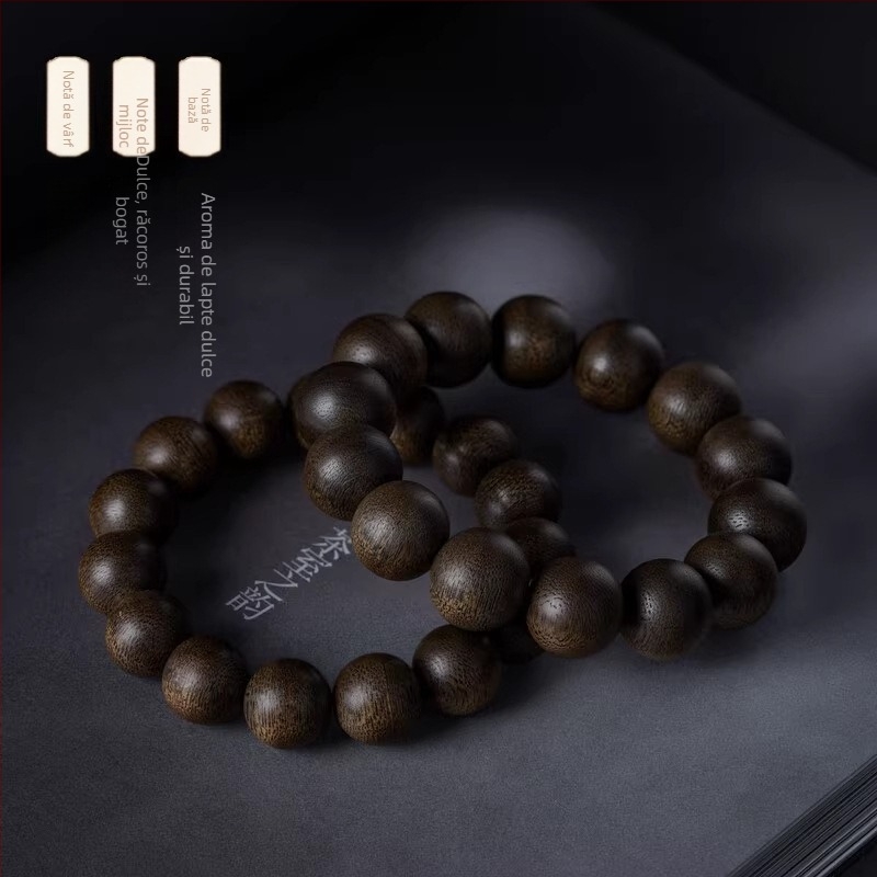Gain Brățară din Agarwood, Bai Qinan vietnamez, mărgele naturale, unisex, stil influencer, vară 2023