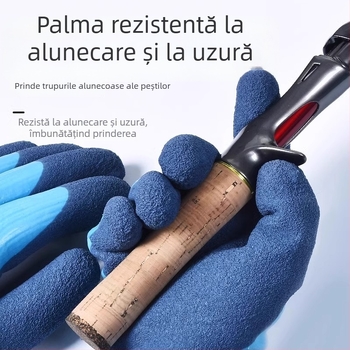 Mănuși din latex/cauciuc pentru pescuitul peștilor și racilor – impermeabile, rezistente la perforare, anti-tăiere și anti-perforație, grosime obișnuită, adulți