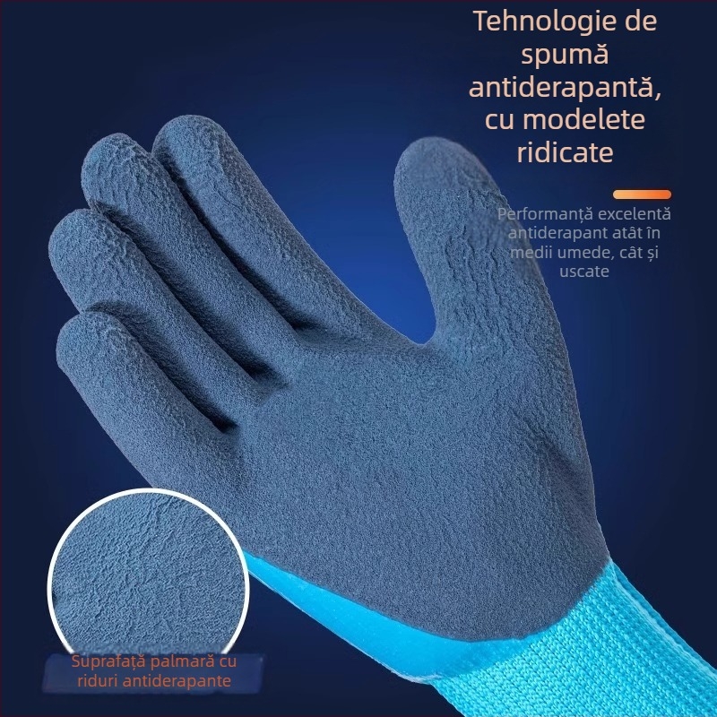 Mănuși din latex/cauciuc pentru pescuitul peștilor și racilor – impermeabile, rezistente la perforare, anti-tăiere și anti-perforație, grosime obișnuită, adulți