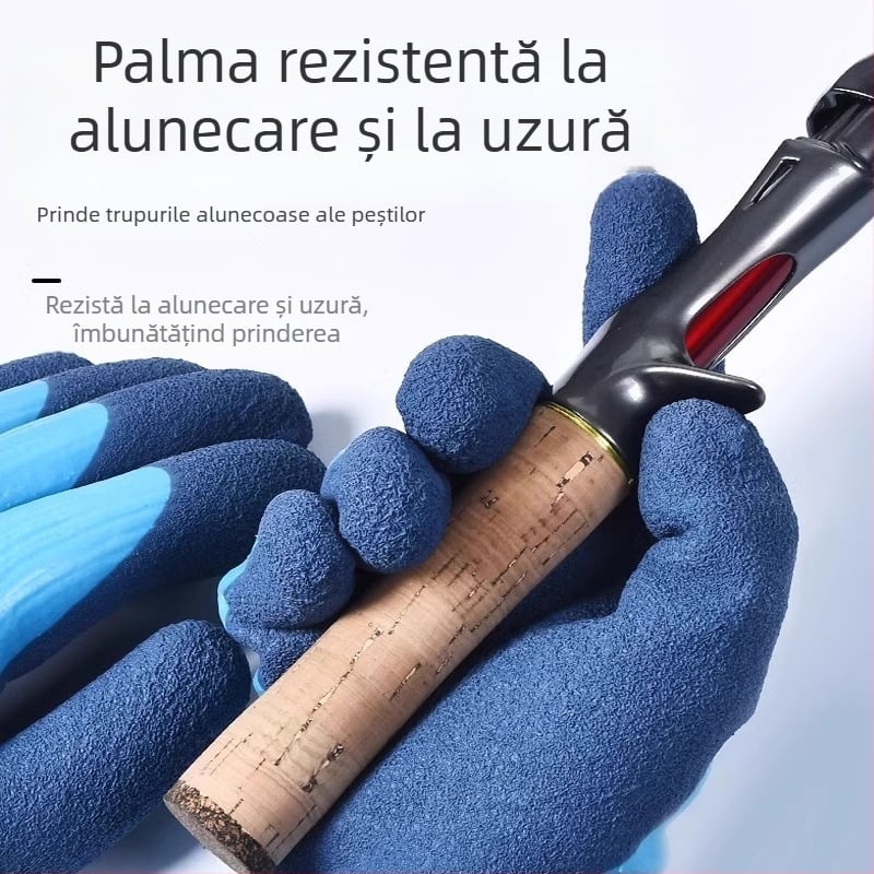 Mănuși din latex/cauciuc pentru pescuitul peștilor și racilor – impermeabile, rezistente la perforare, anti-tăiere și anti-perforație, grosime obișnuită, adulți