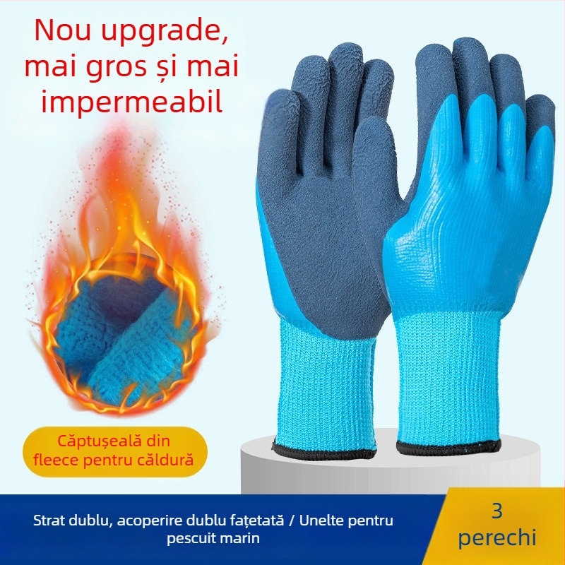Mănuși din latex/cauciuc pentru pescuitul peștilor și racilor – impermeabile, rezistente la perforare, anti-tăiere și anti-perforație, grosime obișnuită, adulți