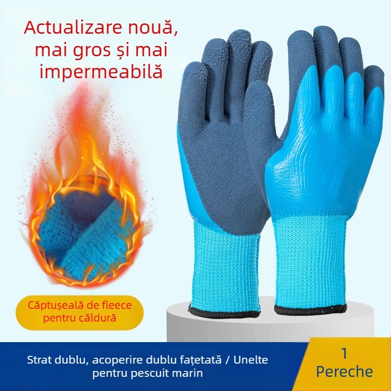 Mănuși din latex/cauciuc pentru pescuitul peștilor și racilor – impermeabile, rezistente la perforare, anti-tăiere și anti-perforație, grosime obișnuită, adulți