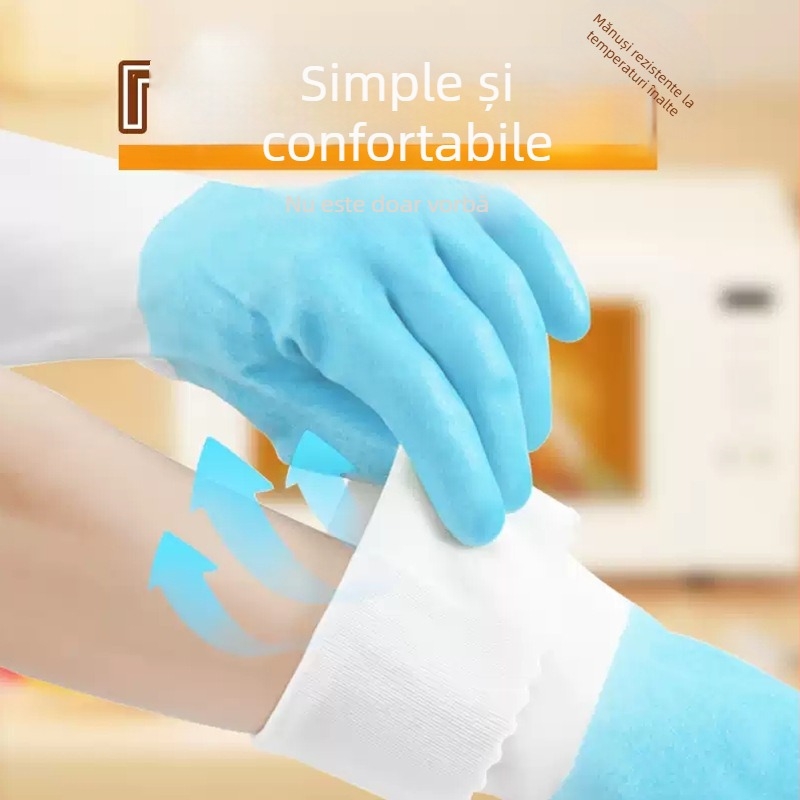Mănuși PVC pentru bucătărie, de calitate alimentară, impermeabile, anti-arzire, rezistente la temperaturi înalte