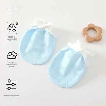 Mănuși bebeluș unisex anti-zgâriere pentru față, pentru nou-născuți, 95% bumbac 5% elastan, potrivite primăvară-vară-toamnă, lansare vară 2025