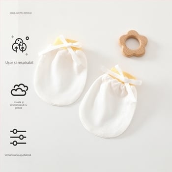 Mănuși bebeluș unisex anti-zgâriere pentru față, pentru nou-născuți, 95% bumbac 5% elastan, potrivite primăvară-vară-toamnă, lansare vară 2025