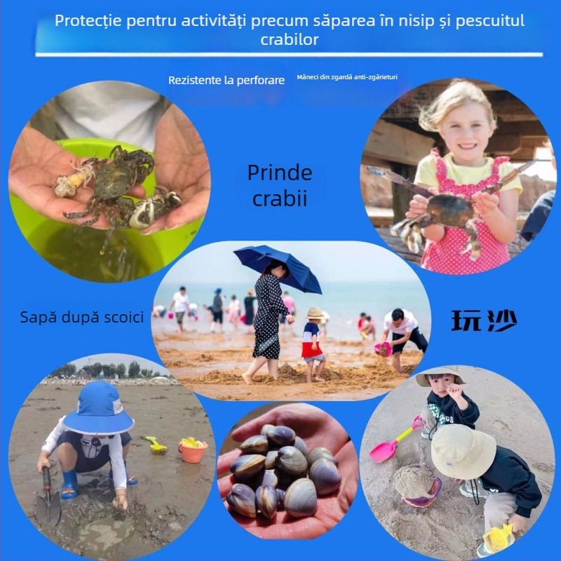 Mănuși de lucru pentru copii – latex cu căptușeală din nailon, protecție UV, impermeabile, antiderapante, anti-tăiere, rezistente la perforare pentru grădină