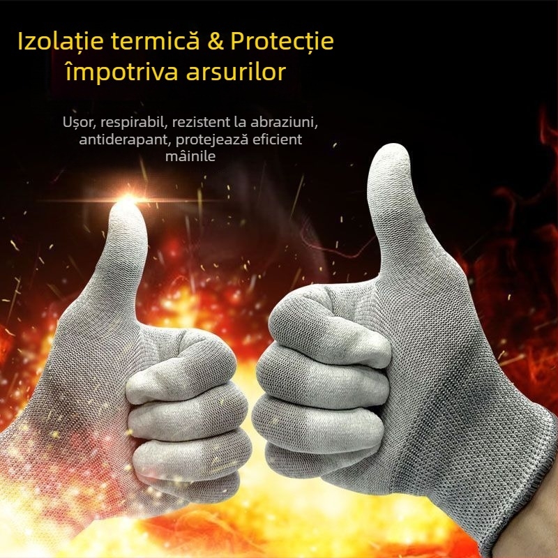 Mănuși pentru grătar cu ecran tactil, Rezistente la căldură, Izolație termică, Rezistente la ulei, Nailon
