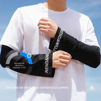 Manșon UV pentru braț, nailon 100%, croială lejeră, vară 2024, Smoke