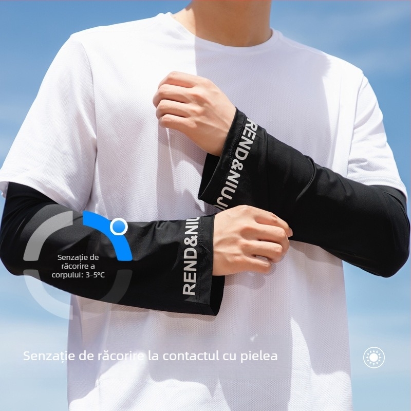 Manșon UV pentru braț, nailon 100%, croială lejeră, vară 2024, Smoke