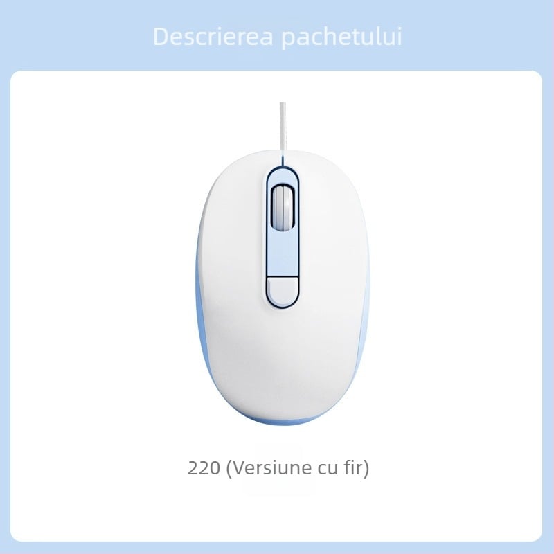 Mouse cablat silențios 2025 pentru birou și uz casnic, design modern, potrivit pentru laptopuri și calculatoare desktop, conectivitate USB și Bluetooth