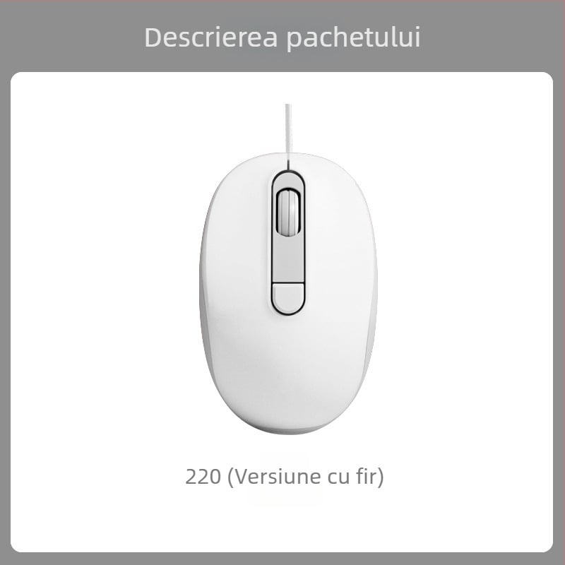 Mouse cablat silențios 2025 pentru birou și uz casnic, design modern, potrivit pentru laptopuri și calculatoare desktop, conectivitate USB și Bluetooth