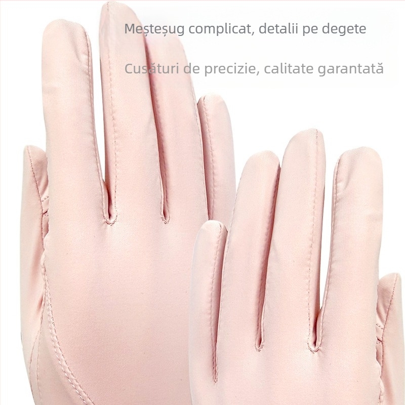 Mănuși de vară Ice Silk cu protecție UV pentru alergare și condus în aer liber, respirabile, uscare rapidă, ecran tactil, cu degete întregi