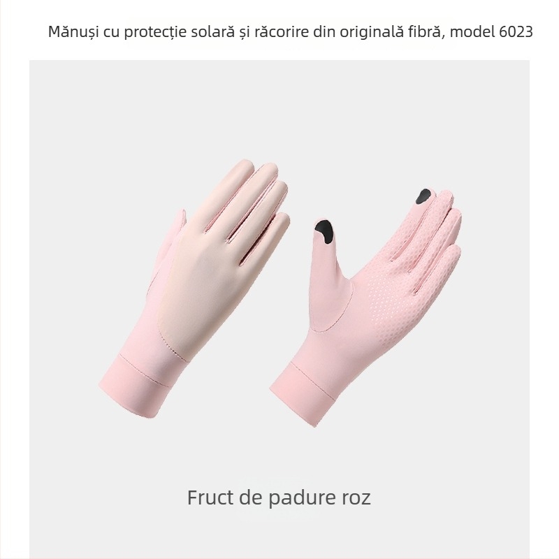 Mănuși cu protecție UV pentru femei, Ice Silk, respirabile, uscare rapidă, anti-alunecare, compatibile cu ecranul tactil