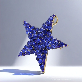 Broșă pentru femei, formă stea-picătură, aliaj de zinc, stil lux ușor, electroplacare, decorativ