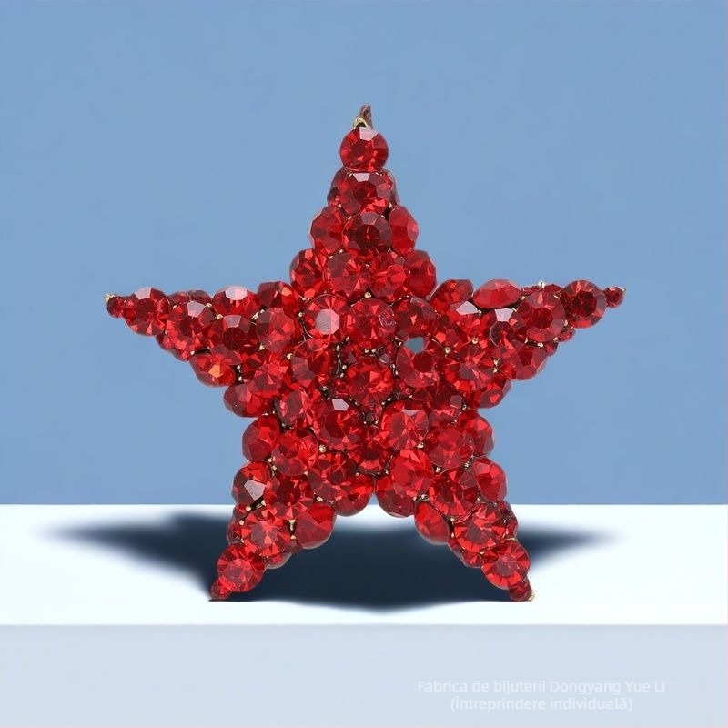 Broșă pentru femei, formă stea-picătură, aliaj de zinc, stil lux ușor, electroplacare, decorativ