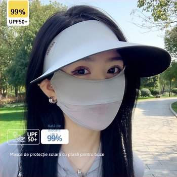 Mască de față din nylon cu protecție UV pentru femei – respirabilă, plasă de protecție a ochilor, protecție solară, protecție împotriva prafului