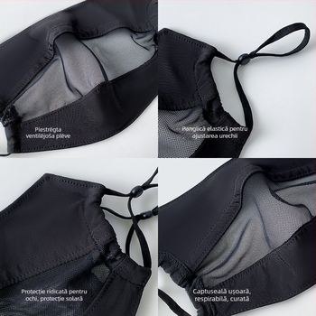 Mască de față din nylon cu protecție UV pentru femei – respirabilă, plasă de protecție a ochilor, protecție solară, protecție împotriva prafului