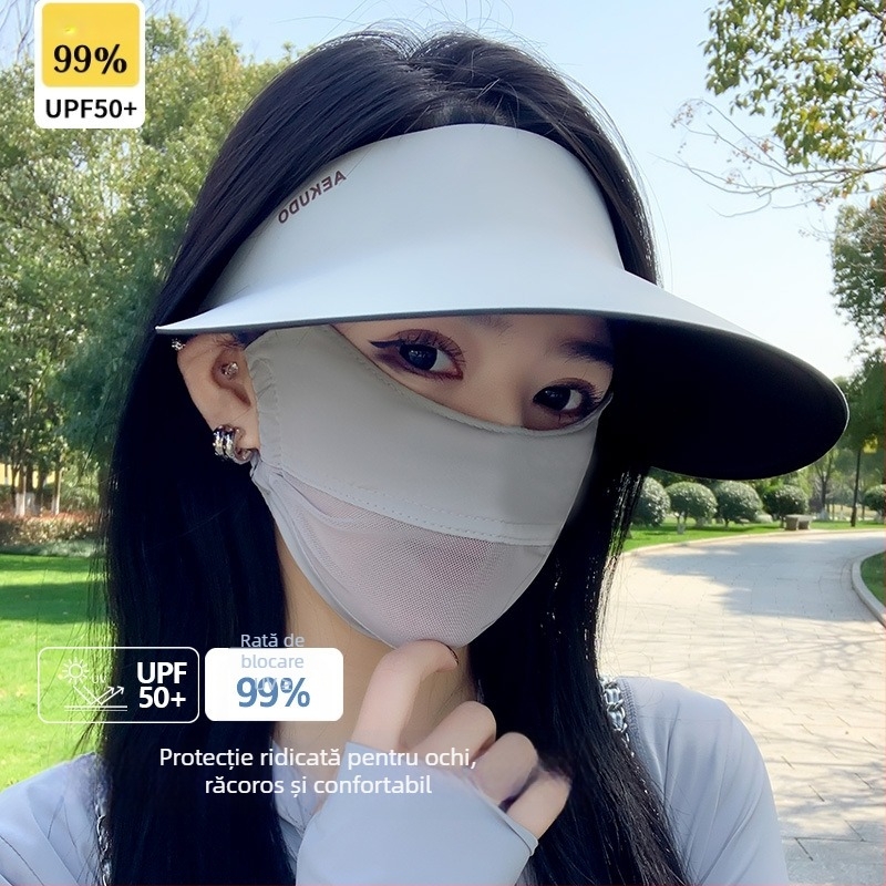 Mască de față din nylon cu protecție UV pentru femei – respirabilă, plasă de protecție a ochilor, protecție solară, protecție împotriva prafului