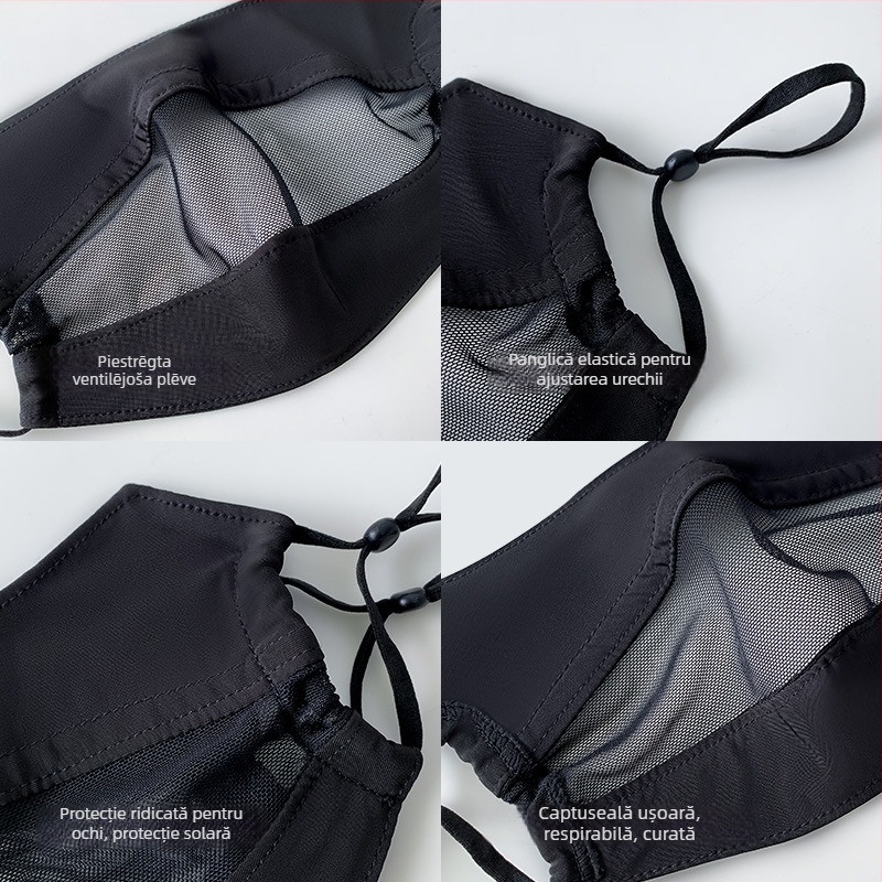 Mască de față din nylon cu protecție UV pentru femei – respirabilă, plasă de protecție a ochilor, protecție solară, protecție împotriva prafului