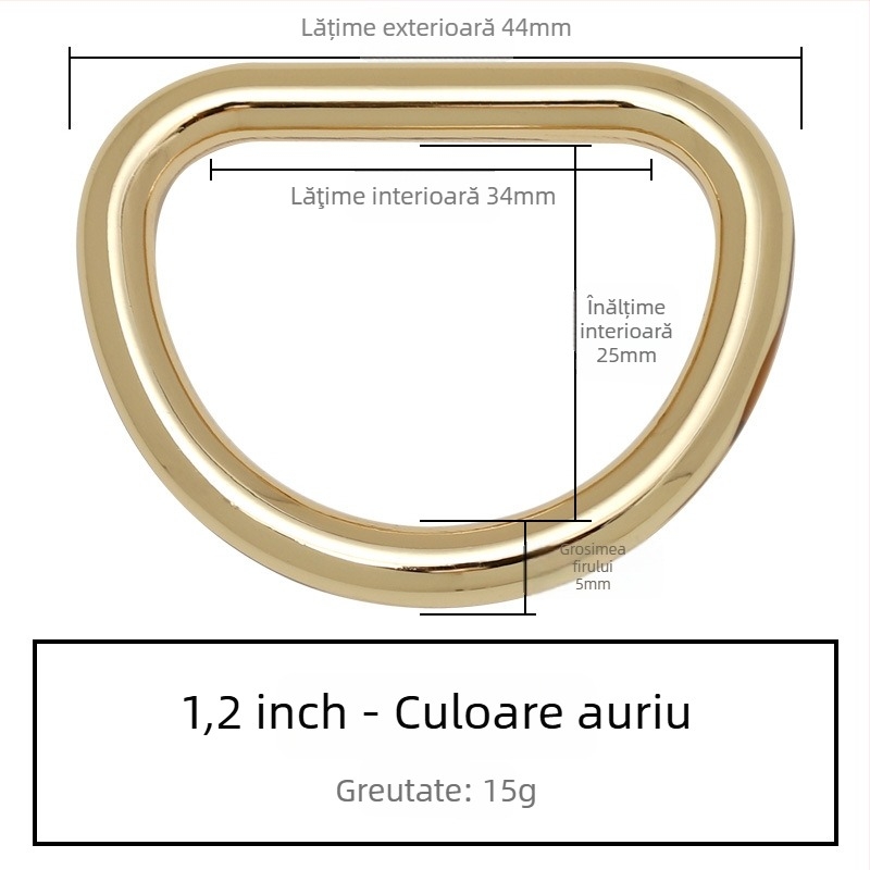 Cataramă D pentru geantă – accesorii metalice pentru curea de umăr, Zhuoyue; Marcă: Zhuoyue; Material: metal; Model: altul; Funcție: altă