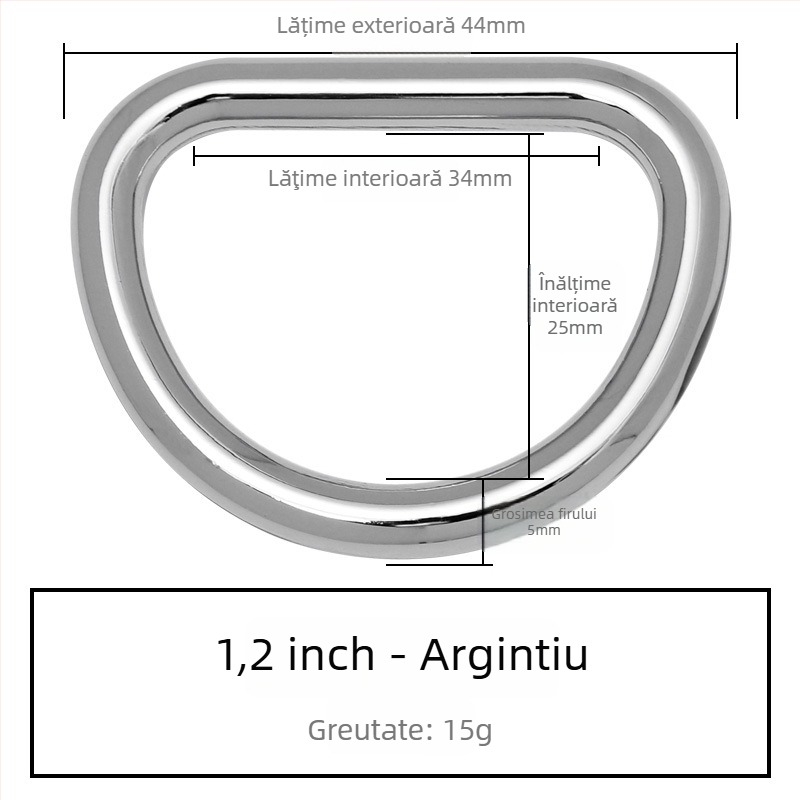 Cataramă D pentru geantă – accesorii metalice pentru curea de umăr, Zhuoyue; Marcă: Zhuoyue; Material: metal; Model: altul; Funcție: altă