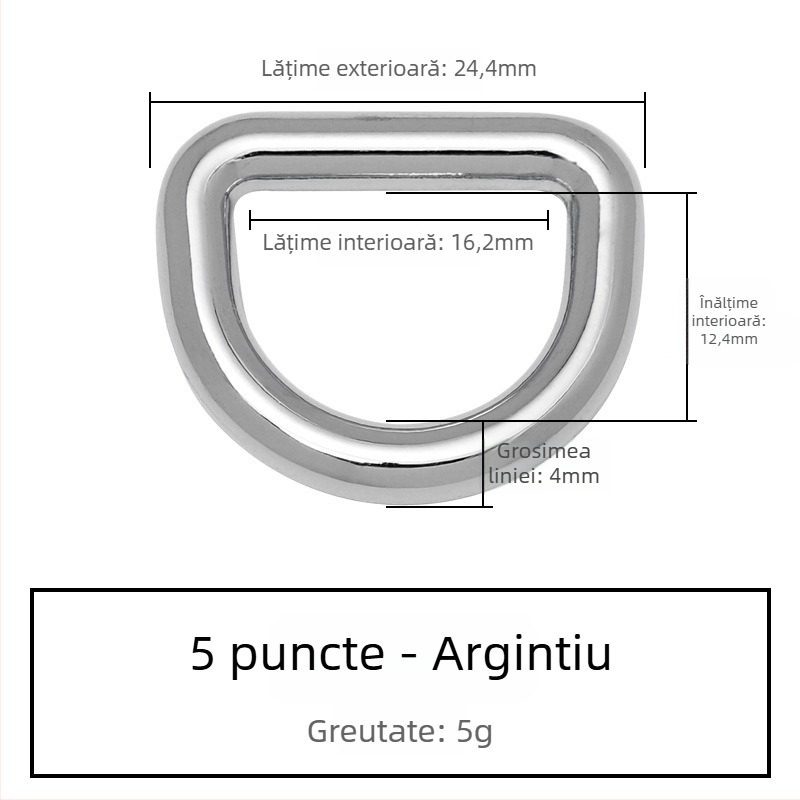 Cataramă D pentru geantă – accesorii metalice pentru curea de umăr, Zhuoyue; Marcă: Zhuoyue; Material: metal; Model: altul; Funcție: altă