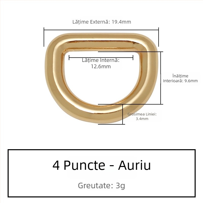 Cataramă D pentru geantă – accesorii metalice pentru curea de umăr, Zhuoyue; Marcă: Zhuoyue; Material: metal; Model: altul; Funcție: altă