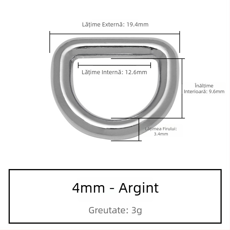 Cataramă D pentru geantă – accesorii metalice pentru curea de umăr, Zhuoyue; Marcă: Zhuoyue; Material: metal; Model: altul; Funcție: altă